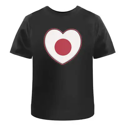 'Japan Flag Heart' Men's / Women's Cotton T-Shirts (TA039789) • £11.99
