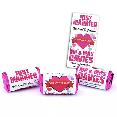 Personalised Love Heart Sweets Wedding Favours Just Married Mini Love Hearts • £1.99