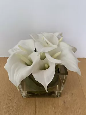 ‘BLOOM’ Calla Lily In A Vase Arrangement/ Tablecentre Rrp £60+ • £23.99