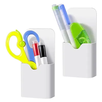 2X Magnetic Marker Holder Pen Holder For Whiteboard Fridge Magnet Pencil Cup- • £5.51