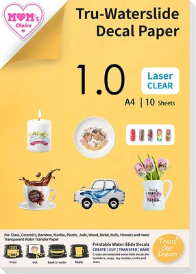 TransOurDream Tru-Waterslide Decal Paper Laser Printer Clear 10 Sheets A4 Water • £15.23