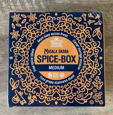 Masala Dabba Indian Spice Box Container Tin Jar Certified Stainless Steel 8 Cups • $45