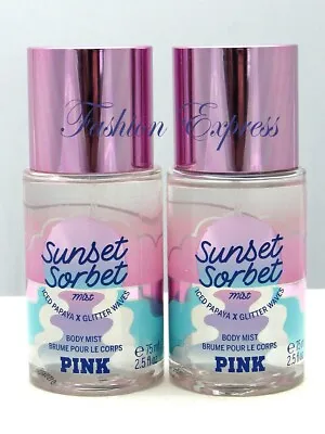 Victoria's Secret Pink Sunset Sorbet Body Mist Spray 2.5 Oz (lot Of 2 Pcs) • $22.95