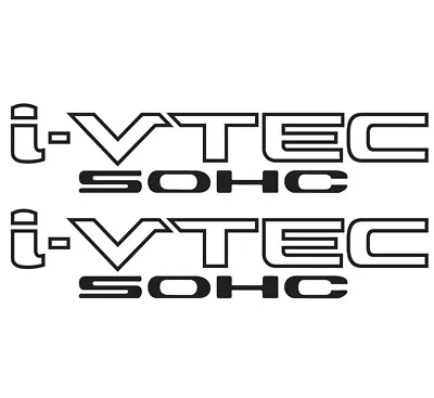 I-VTEC SOHC (2 PACK) 12  BLACK  Vinyl Sticker Honda Civic Decal Euro Drift  • $9.95