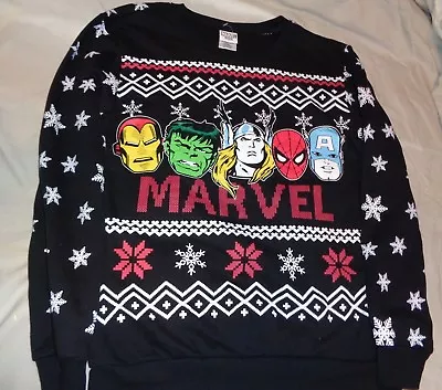 $30 • Buy Marvel Comics Super Hero Ugly Xmas Shirt Medium 7/9 Winter Women
