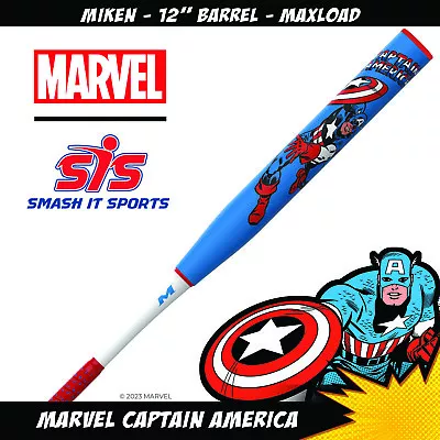 2023 Miken Marvel Captain America 12  Maxload USSSA Slowpitch Bat MSU3CAL • $249.99