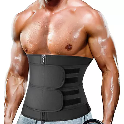 Men Belly Fat Burner Body Shaper Waist Trainer Sauna Sweat Belt For Weight Loss • $5.69