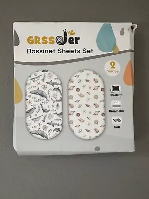 GRSSDER Baby Bassinet Sheet Set Stretchy Ultra Soft Universal Fitted 2pk • $13.45