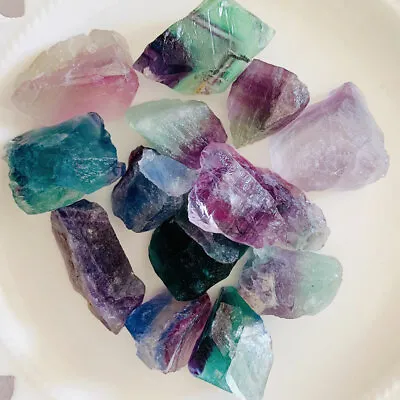 £7.19 • Buy 100g Natural Rainbow Fluorite Raw Stones Rough Quartz Crystals Healing Specimen