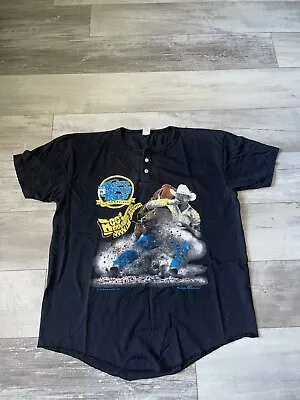 National Finals Rodeo America NFR Bull Riding Las Vegas 1992 Vintage T-Shirt XL • $48.99