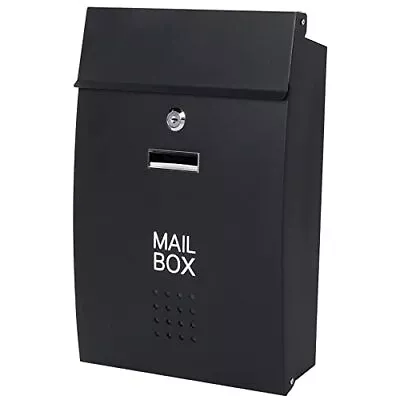 Wall-Mount Locking Mailbox Large Capacity Mailbox With Key Lock Waterproof Dr... • $43.33