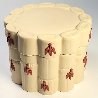 Wedgwood Bamboo Trinket Box - Terra Cotta On Primrose Jasperware - UK • $30