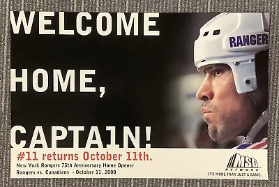 Mark Messier Welcome Home Captain 11x17 Poster Oct 11 2000 NY Rangers Hockey￼ • $7.99