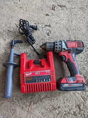 Milwaukee #2601-20  1/2” 18V  Brushless Drill Driver+Battery+Charger+Handle  • $70