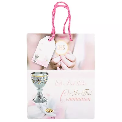 1st Holy Communion Gift Bag Pink Girl Holy Catholic Special Occasion Medium • £4.80