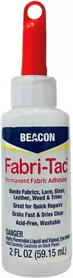 Fabri-Tac 59 Ml Medium Bottle Clear Permanent Adhesive Fabric Glue • £10.85