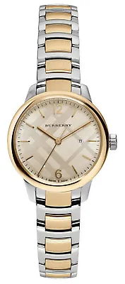 Burberry BU10118 Classic Champagne Dial Two Tone Stainless Steel Women's Watch • $625.49