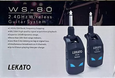 LEKATO WS-80 4-Channel Wireless Guitar Transmitter/Receiver • $30