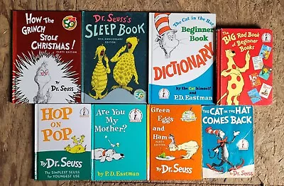 Lot 8 Vintage Dr. Suess Books Beginner Dictionary 1967 Big Red 50th Anniversary • $8.99