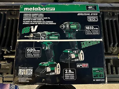 Metabo HPT KC18DBFL2  18V Combo Kit Hammer Drill / Driver W/ (2) Batt. & Charger • $79