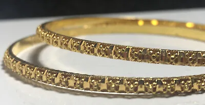 £2250.95 • Buy Lovely Pair Of 22ct Solid Gold Raised Cut Decoration  Bangles , - 23.85g