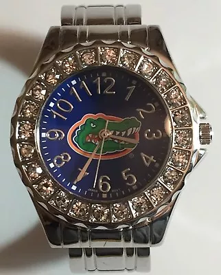 New Florida Gators Ladies Bangle Cuff WatchMetalCrystalWith Free Battery • $27.95