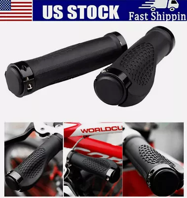 Bike Grips Rubber Mountain Bicycle MTB Handlebar Ergonomic Cycling Lock On TPR • $3.93