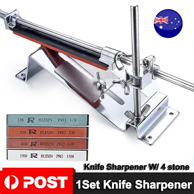 Professional Chef Knife Sharpener Kitchen Sharpening System Fix Angle W/4 Stones • $45.99