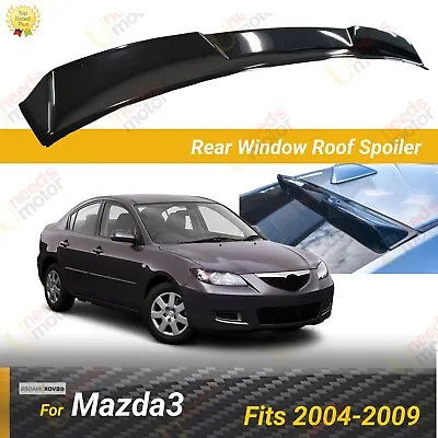 Fits 2004-2009 Mazda3 ABS Gloss Black Rear Roof Window Visor Spoiler Wing • $48.99