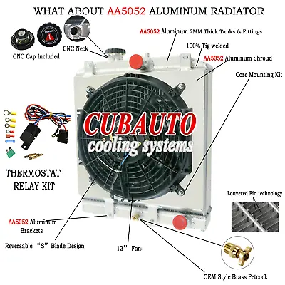 4 Row Radiator +Shroud Fan+Relay For Honda Civic EK EG 1992-00 CRX DEL SOL 93-97 • £139