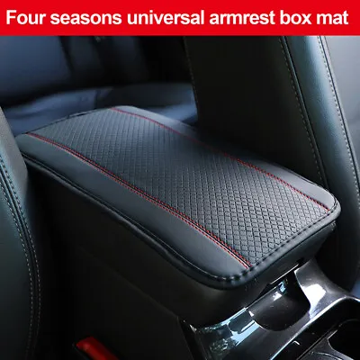 Red Car Armrest Box Pad Leather Non Slip Central Armrest Box Cover Accessories • £5.63