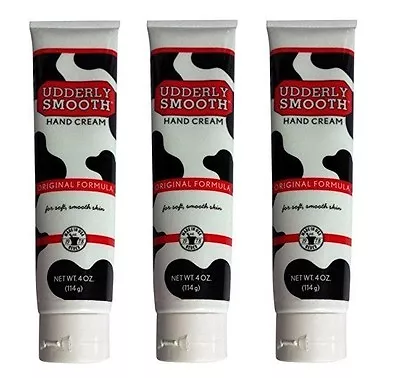 3 Pack Udderly Smooth Hand Cream Original Formula For Soft Smooth Skin 4oz Each • $14.15