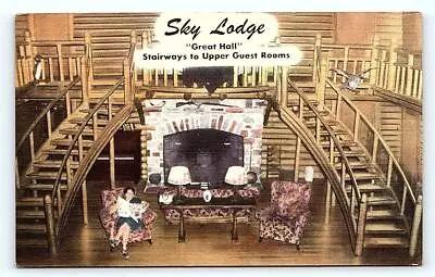 MOOSE RIVER ME Maine ~ SKY LODGE RESORT C1940s  Somerset County Linen  Postcard • $6.78