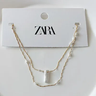 New 2pcs 15 +16  Zara Pearl Collar Necklace Gift Fashion Lady Party Show Jewelry • $10.59