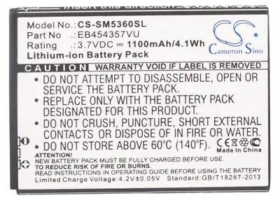 Battery For Samsung GT-S5360  Galaxy Y  GT-S5380  GT-S5380D  PN: EB454357VA  NEW • $16.45