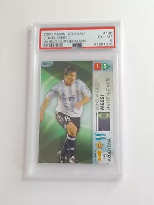 PSA 6 2006 PANINI GOAAAL! Rookie WORLD CUP LIONEL MESSI ARGENTINA Card #106  • £49.49