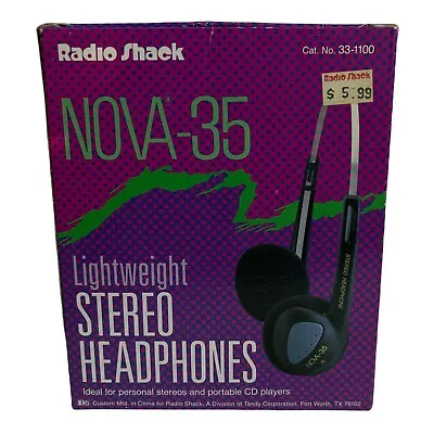 $18.90 • Buy Radio Shack NOVA 35 Lightweight Stereo Headphones Cat. No. 33-1100 In Box