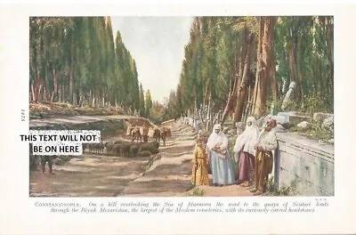 Constantinople Marmora Biyuk Mezaristan Cemetery Road C 1926 ILLUSTRATION PRINT • $29.19