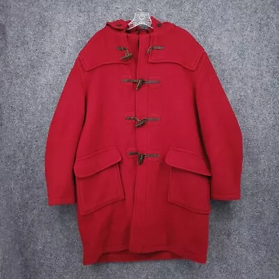 VINTAGE Gloverall Duffle Coat Mens 46 Red Wool Toggle English England • $149.99