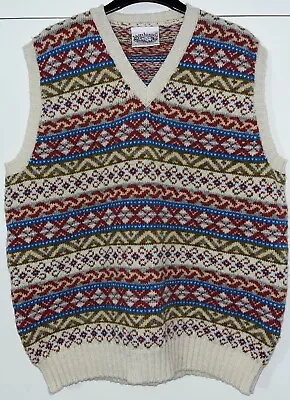 Jamieson’s Of Shetland Fair Isle Slip Over / Vest Multicoloured Men’s XL • £79.99