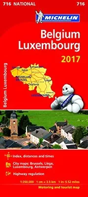 Belgium & Luxembourg 2017 (Michelin National Maps) By Michelin Book The Cheap • £8.49