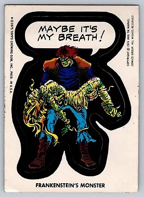 1974 1975 Topps Marvel Comic Book Heroes Sticker Frankenstein's Monster Tan Back • $8