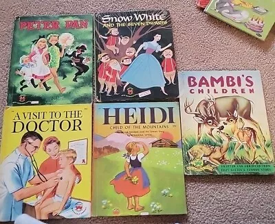 Vintage Wonder Books Lot Children's Books 1950s Bambi Heidi Peter Pan Snow White • $5