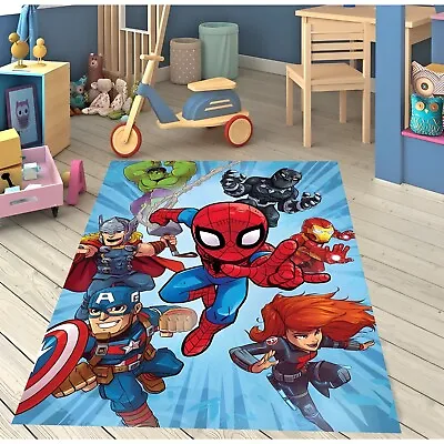 Superhero Rug Spiderman Rug Kids Room Rug Gift Rug For Kids Soft Printed Rug • $15.81