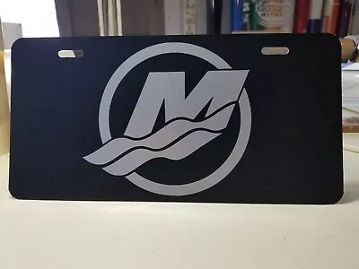 Mercury Racing Tag License Plate Metallic Silver Logo/Matte Black All 3M • $29.76