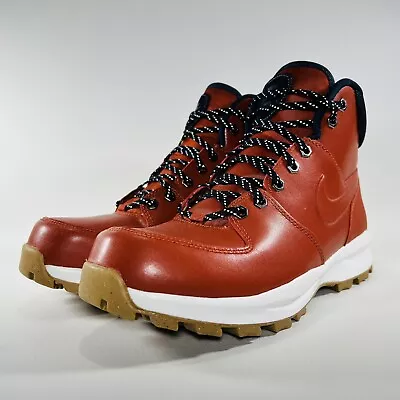 Nike Manoa Leather Boots Men's Shoes Orange Athletic Sneakers Casual Lifestyle • $89.99