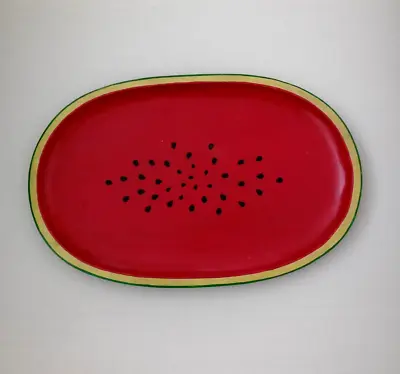 Wooden FOLK ART Watermelon Serving Tray 20 X 13  Platter Vintage Handpainted • $24.99