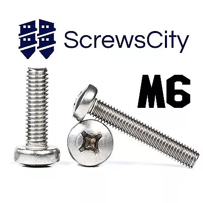 £1.80 • Buy Size M6 (6mm Ø) PHILLIPS PAN HEAD MACHINE SCREWS STAINLESS STEEL A2 DIN 7985