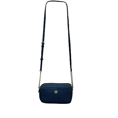 Michael Kors Fulton Crossbody Purse Bag Handbag Navy Blue Pebbled Leather • $99.99