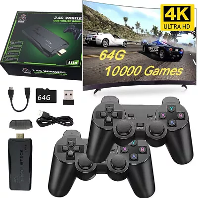 13000+ 4K HDMI TV Video Game Stick Retro Gaming Console W/ 2 Wireless Controller • $29.99